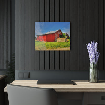 U R There Photography Marlette Road Saltbox Red Rustic Farmhouse Acrylic Wall Print