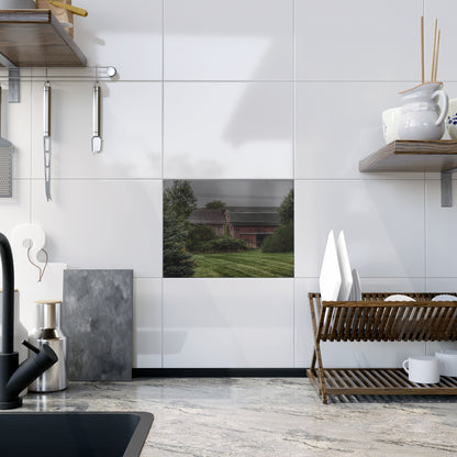 U R There Photography Bowers Road Grey Duo II Rustic Farmhouse Decorative Ceramic Tile