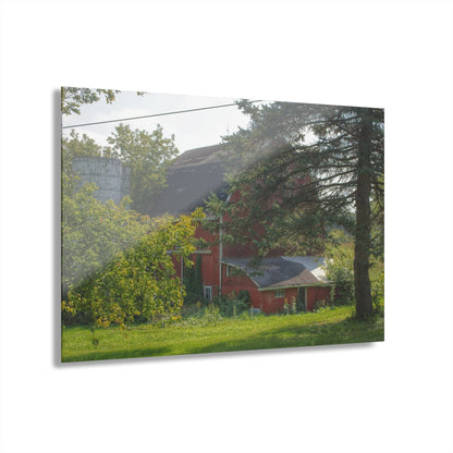 U R There Photography Grey Road Red Rustic Farmhouse Acrylic Wall Print
