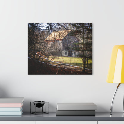 U R There Photography Newark Road Hidden Fieldstone Grey Rustic Farmhouse Acrylic Wall Print