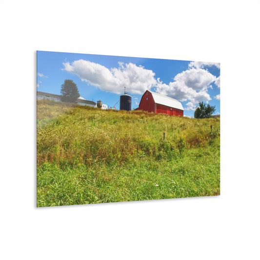 U R There Photography South Henderson Road Hilltop Red II Rustic Farmhouse Acrylic Wall Print