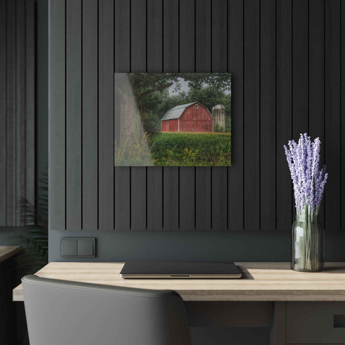 U R There Photography Mayville Lapeer Road Red Rustic Farmhouse Acrylic Wall Print