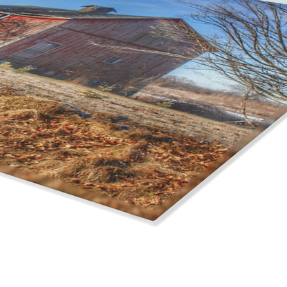 U R There Photography M-24 Barn at the Bend I Rustic Farmhouse Tempered-Glass Cutting Board
