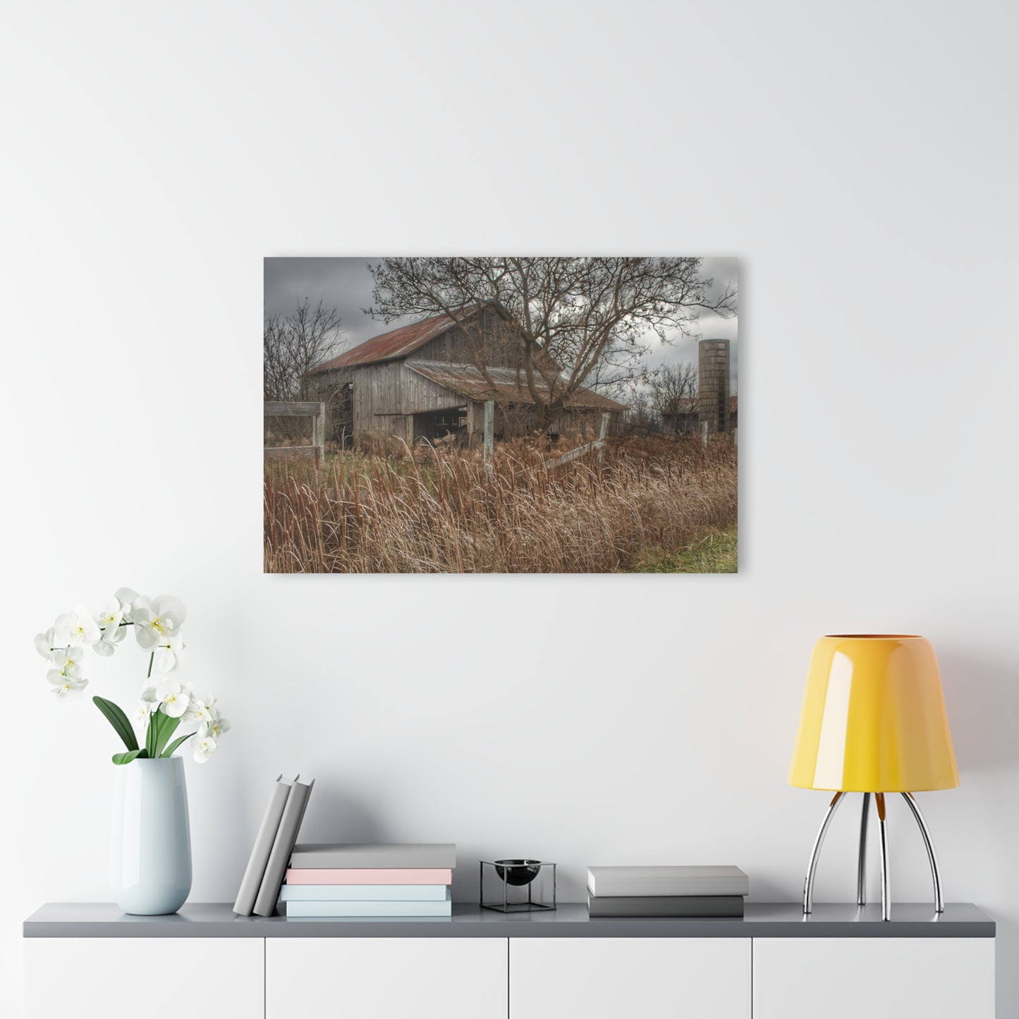 Barn Boutique Modern Farmhouse Acrylic Wall Print| Grey Saltbox