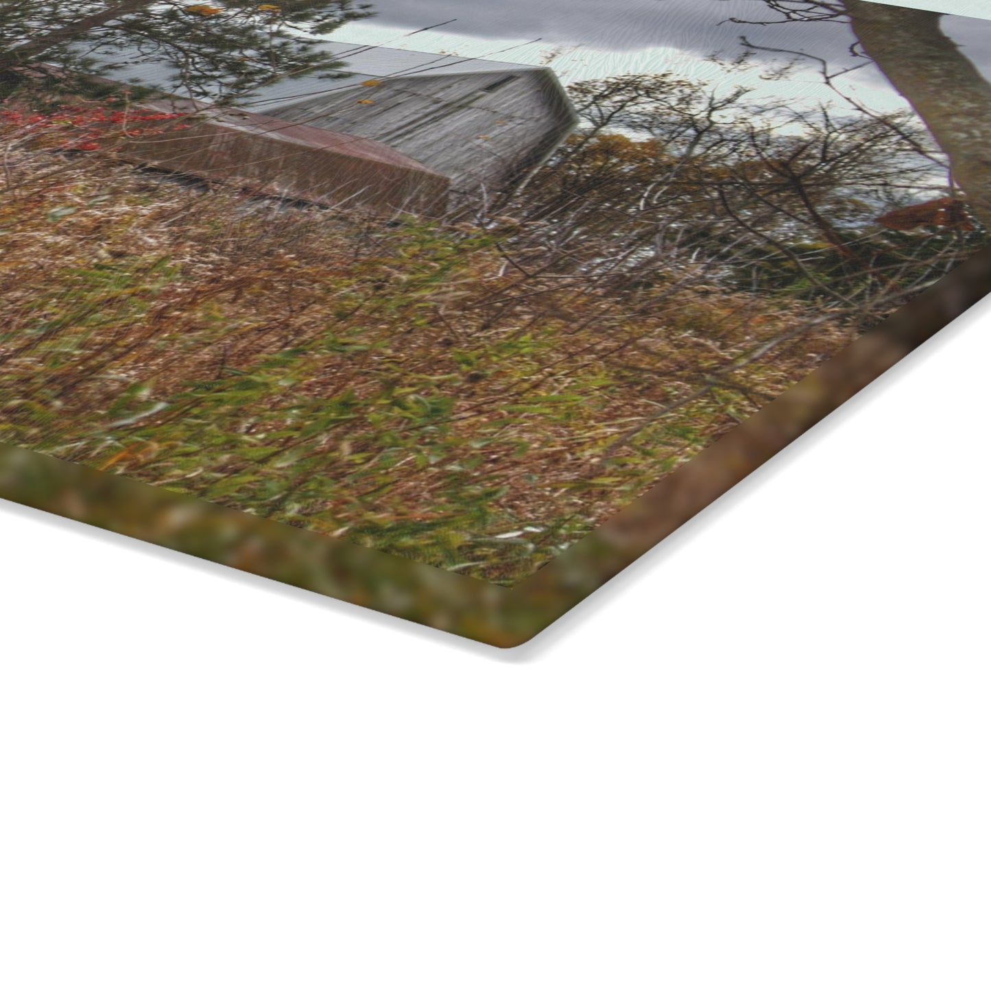 U R There Photography Booth Road Hidden Greys Rustic Farmhouse Tempered-Glass Cutting Board