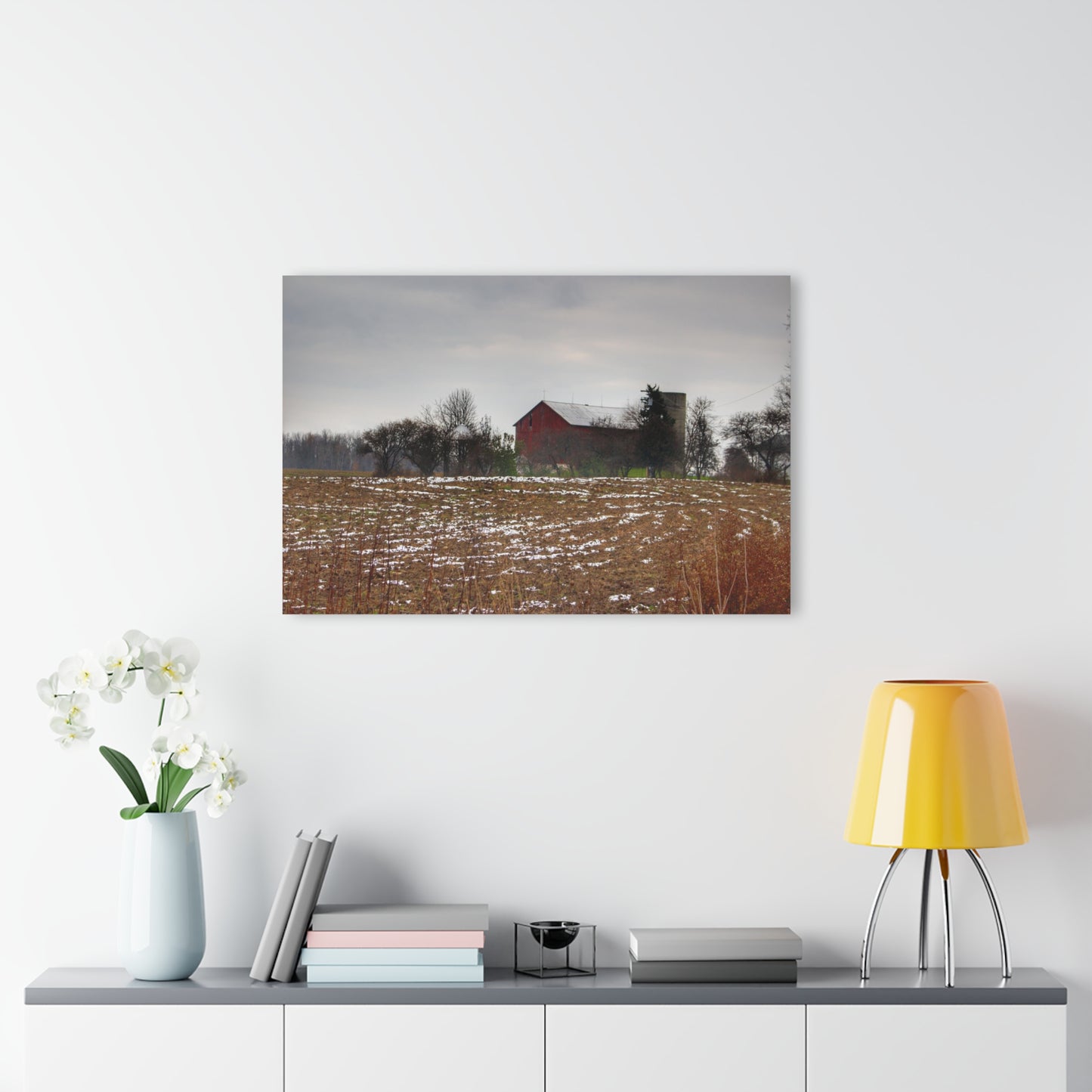 U R There Photography Brook Road Red Rustic Farmhouse Acrylic Wall Print