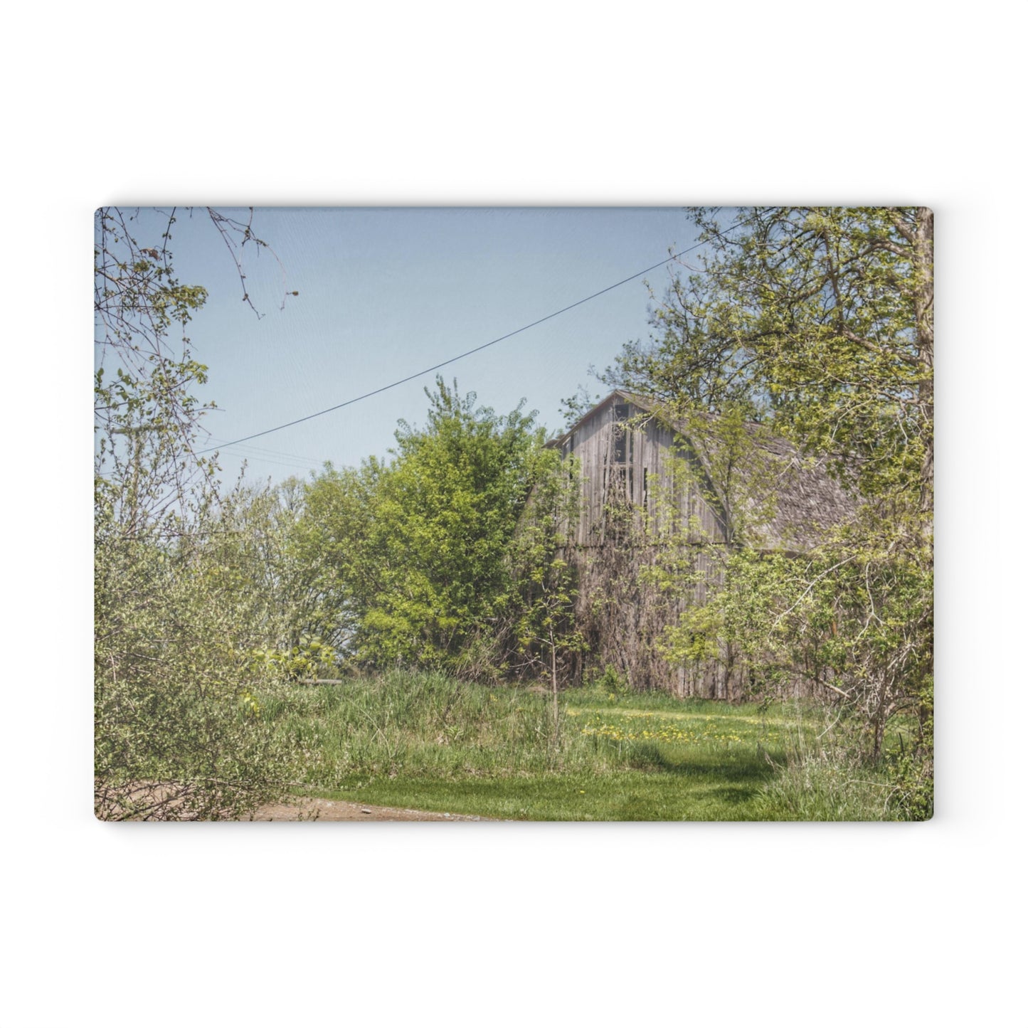 Barn Boutique Rustic Tempered-Glass Cutting Board| Bishop Road Grey II