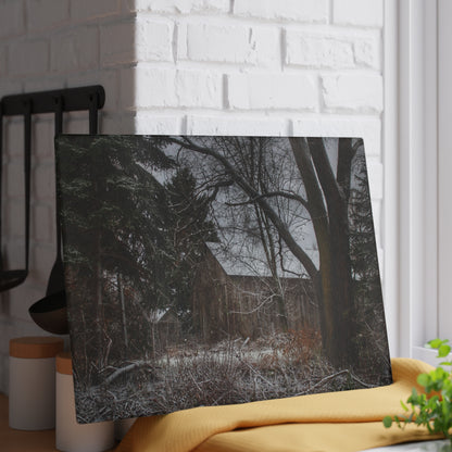 U R There Photography Willard Road Hidden Grey Rustic Farmhouse Tempered-Glass Cutting Board