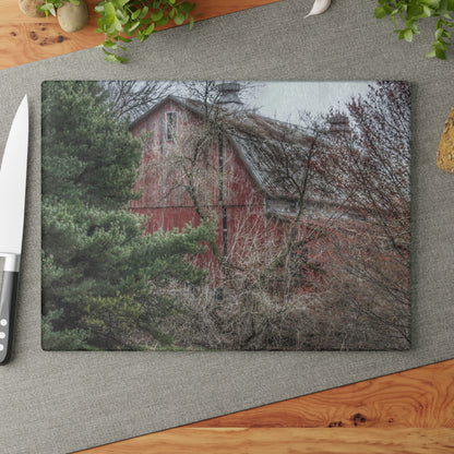 U R There Photography Morris Road Hidden Rustic Farmhouse Tempered-Glass Cutting Board