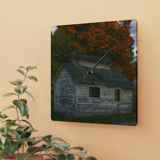 U R There Photography Rural Shack of Metamora Rustic Farmhouse Acrylic Analog Wall Clock