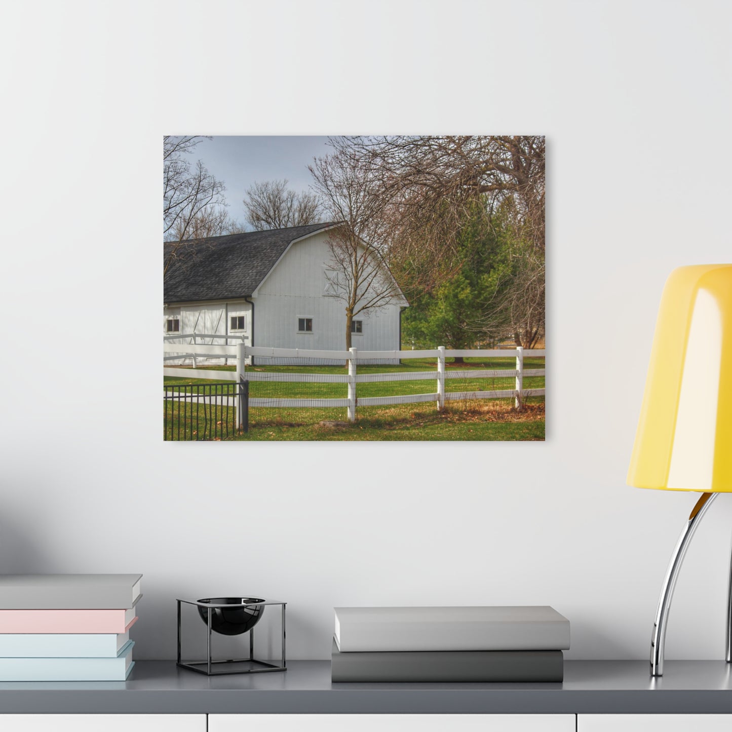 U R There Photography Collins Road White Rustic Farmhouse Acrylic Wall Print
