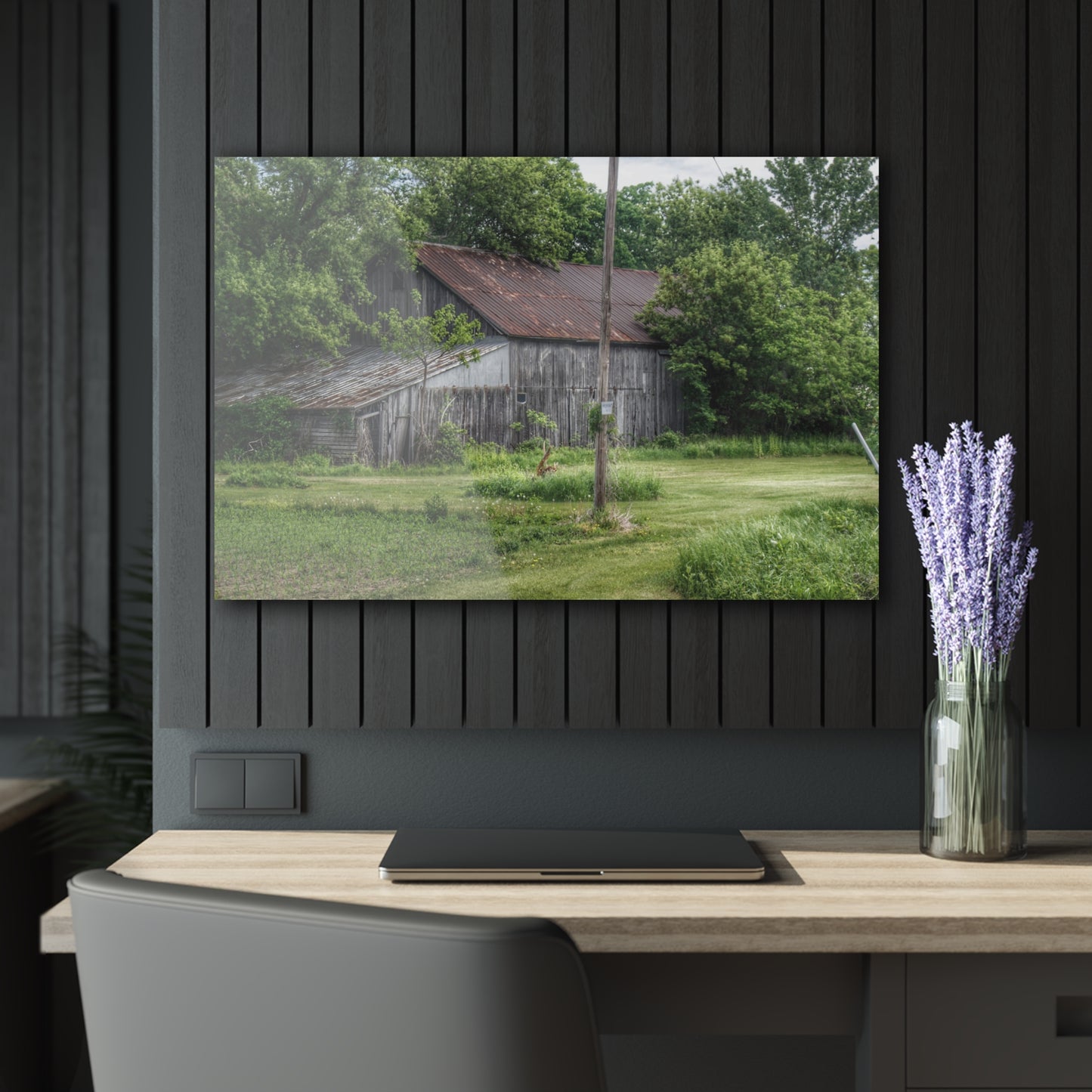 U R There Photography Frankenmuth Grey Saltbox Rustic Farmhouse Acrylic Wall Print