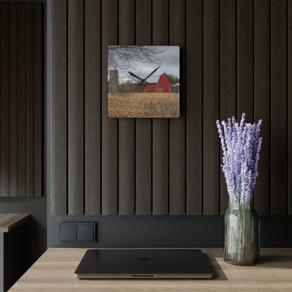 U R There Photography Barnes of Arbela I Rustic Farmhouse Acrylic Analog Wall Clock