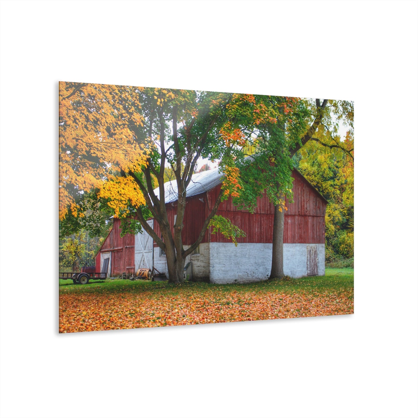 U R There Photography M-25 Red Rustic Farmhouse Acrylic Wall Print