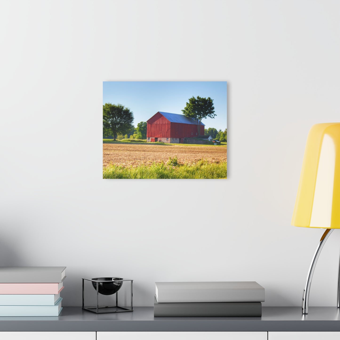U R There Photography Morris Road Red Rustic Farmhouse Acrylic Wall Print