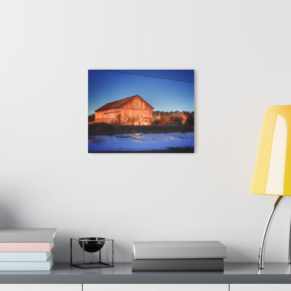 U R There Photography M-15 Reds in Winter Rustic Farmhouse Acrylic Wall Print