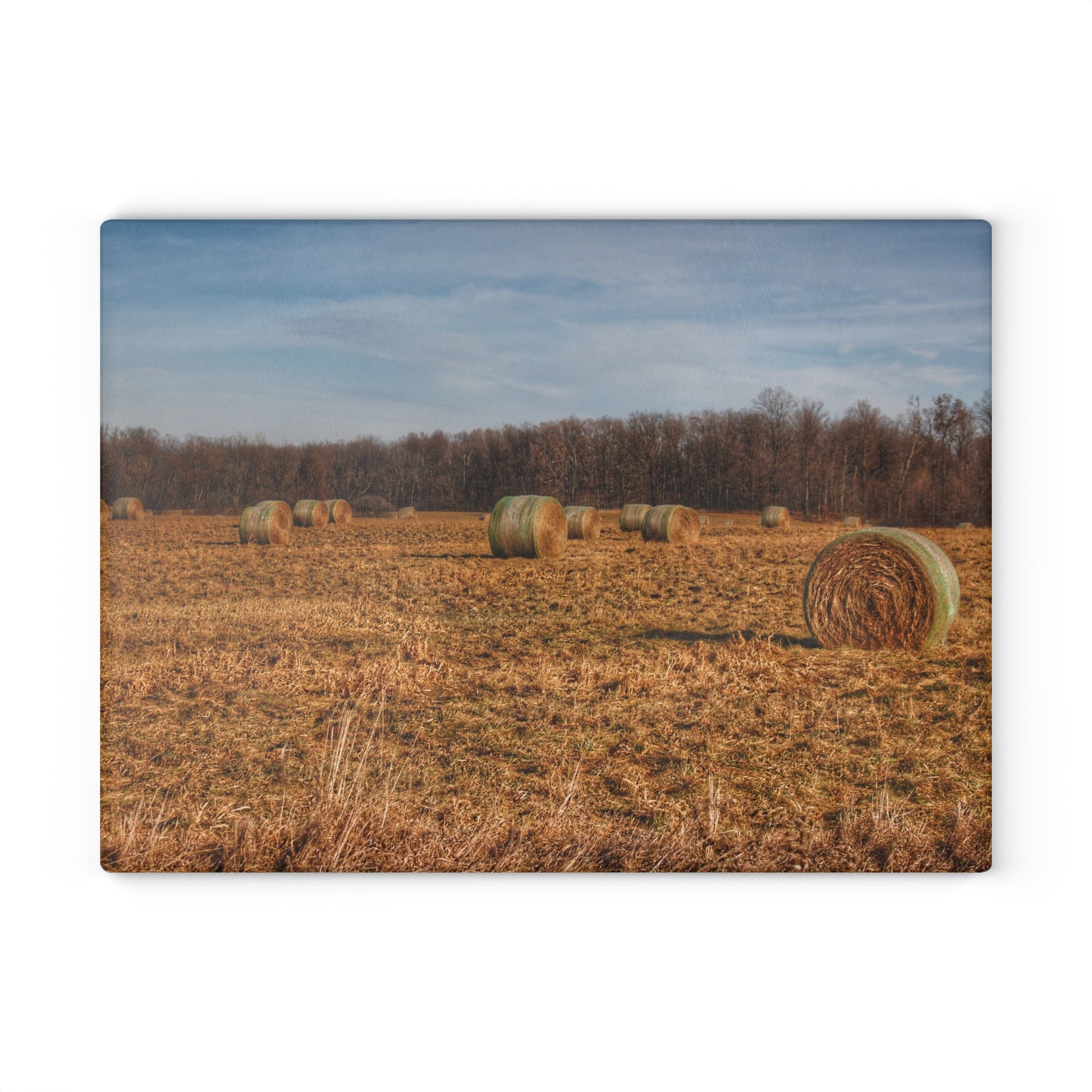 Barn Boutique Rustic Tempered-Glass Cutting Board| December Haybales