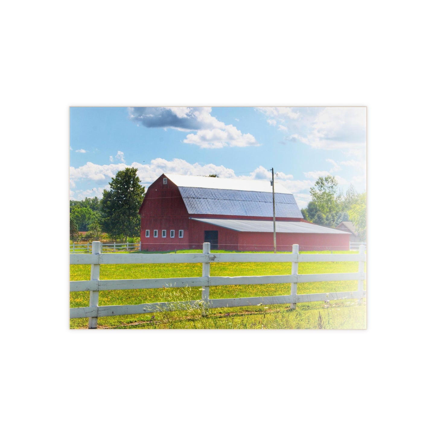 U R There Photography Burt Road Red Rustic Farmhouse Decorative Ceramic Tile