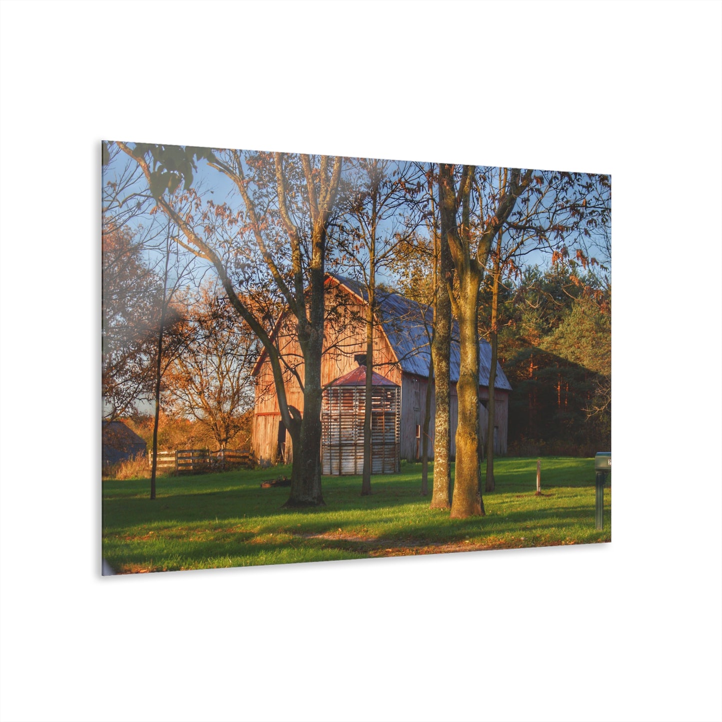 U R There Photography Hunters Creek Hidden Red Rustic Farmhouse Acrylic Wall Print