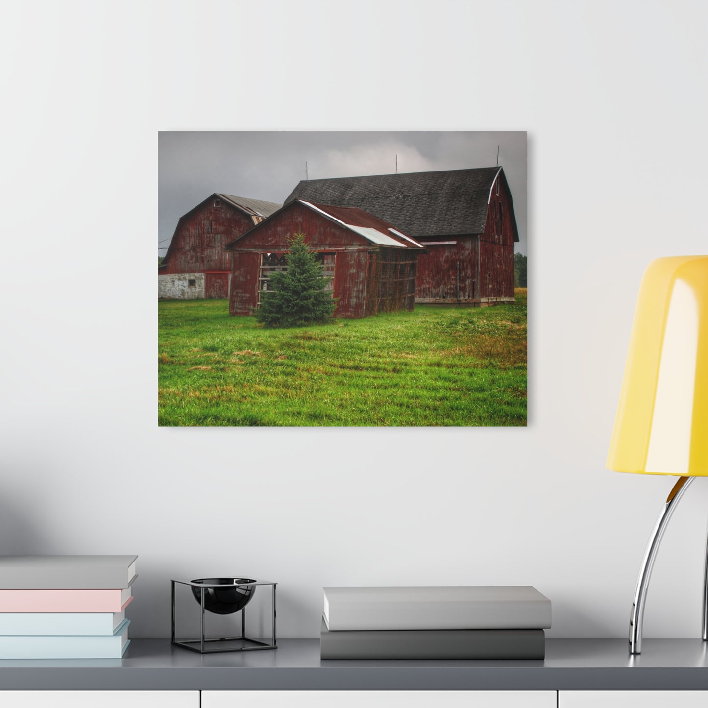 U R There Photography Winslow Road Reds Rustic Farmhouse Acrylic Wall Print