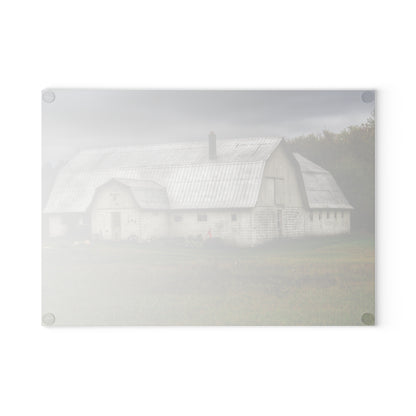U R There Photography Milliman Road White Rustic Farmhouse Tempered-Glass Cutting Board