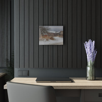 U R There Photography Midwinter Red Rustic Farmhouse Acrylic Wall Print