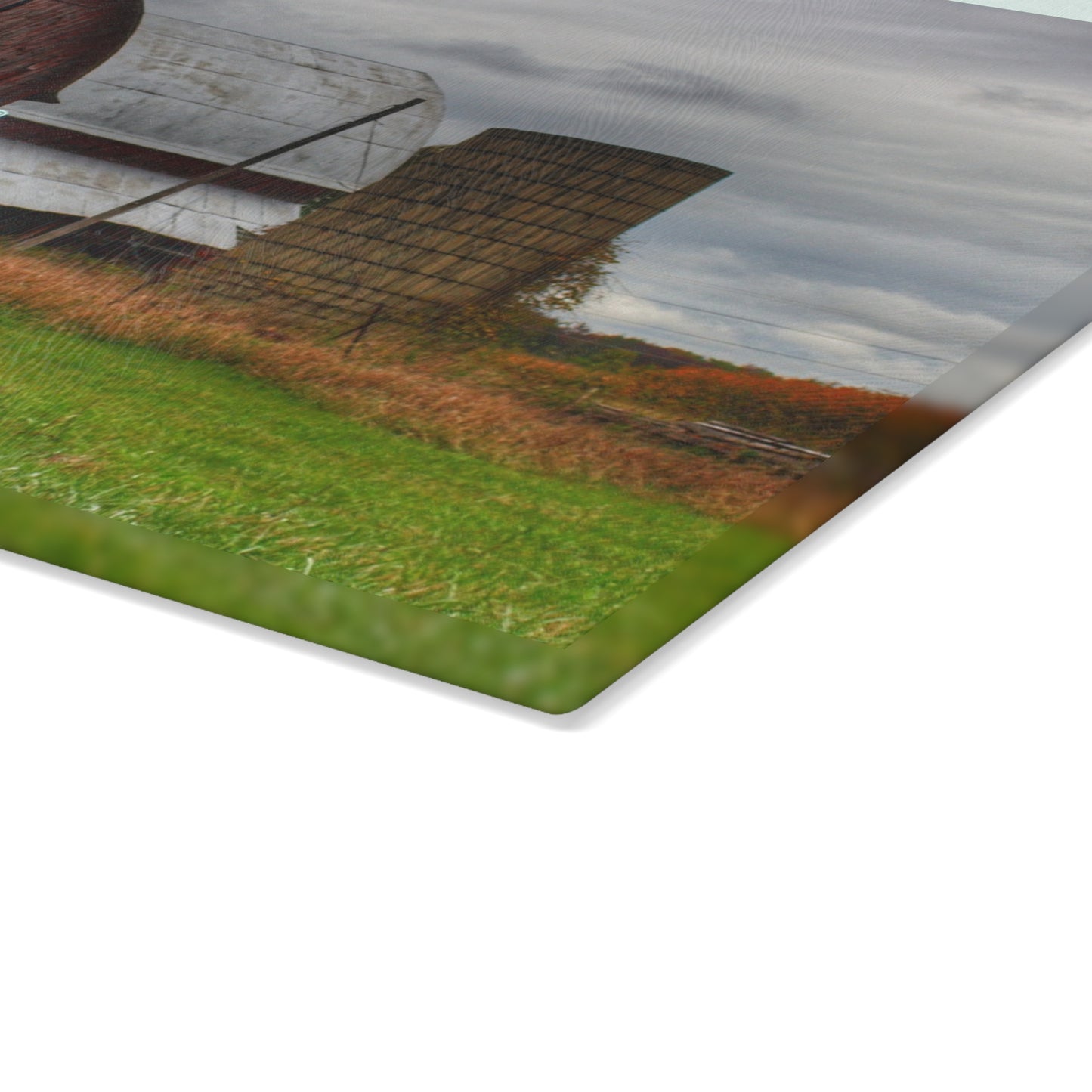 U R There Photography Valentine Road Red II Rustic Farmhouse Tempered-Glass Cutting Board
