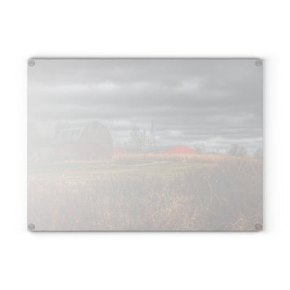 U R There Photography Slattery Road Grey Rustic Farmhouse Tempered-Glass Cutting Board