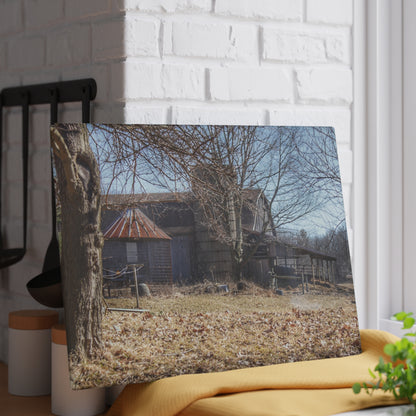 U R There Photography Hagerman Hidden Rustic Farmhouse Tempered-Glass Cutting Board