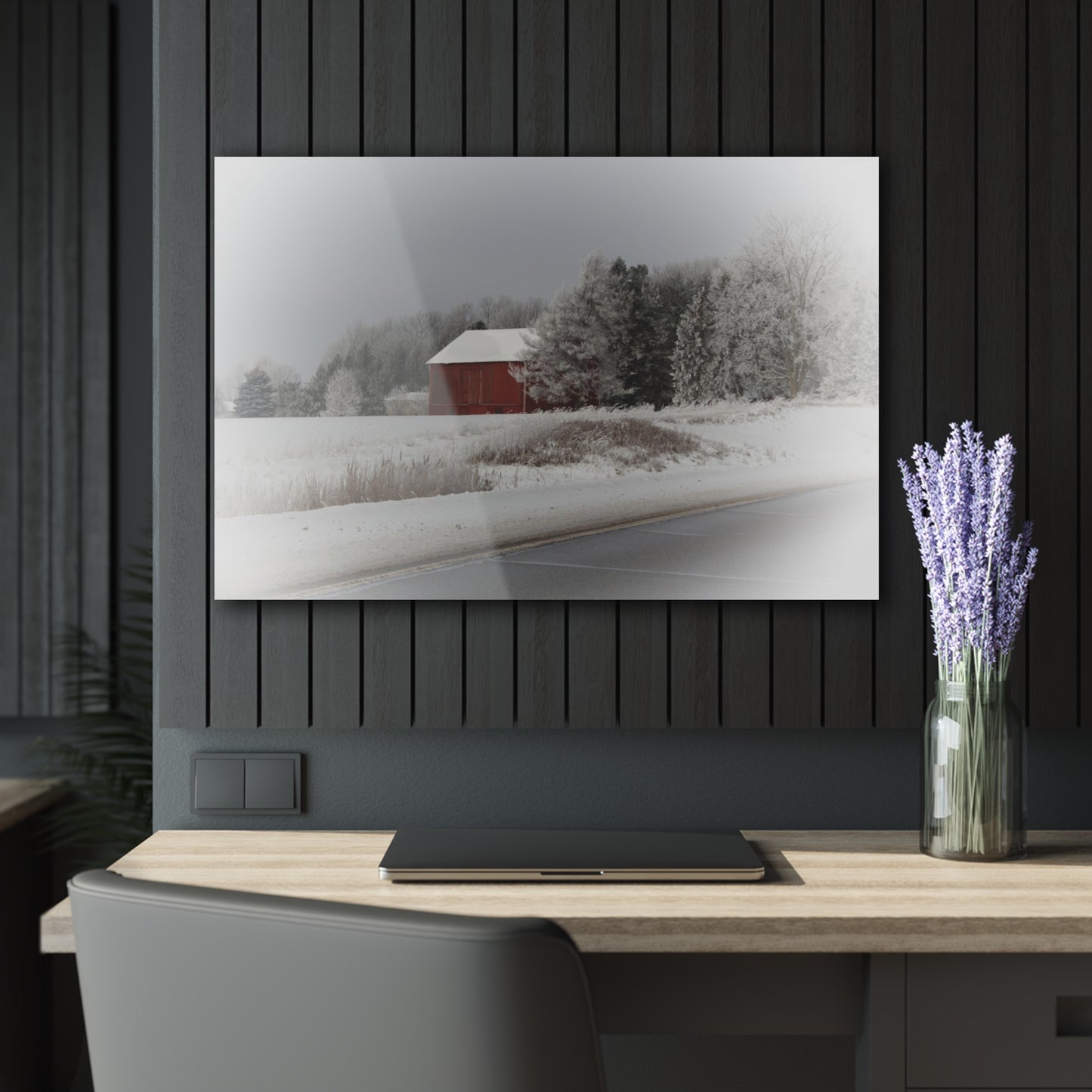 U R There Photography Farm on the Curve Rustic Farmhouse Acrylic Wall Print