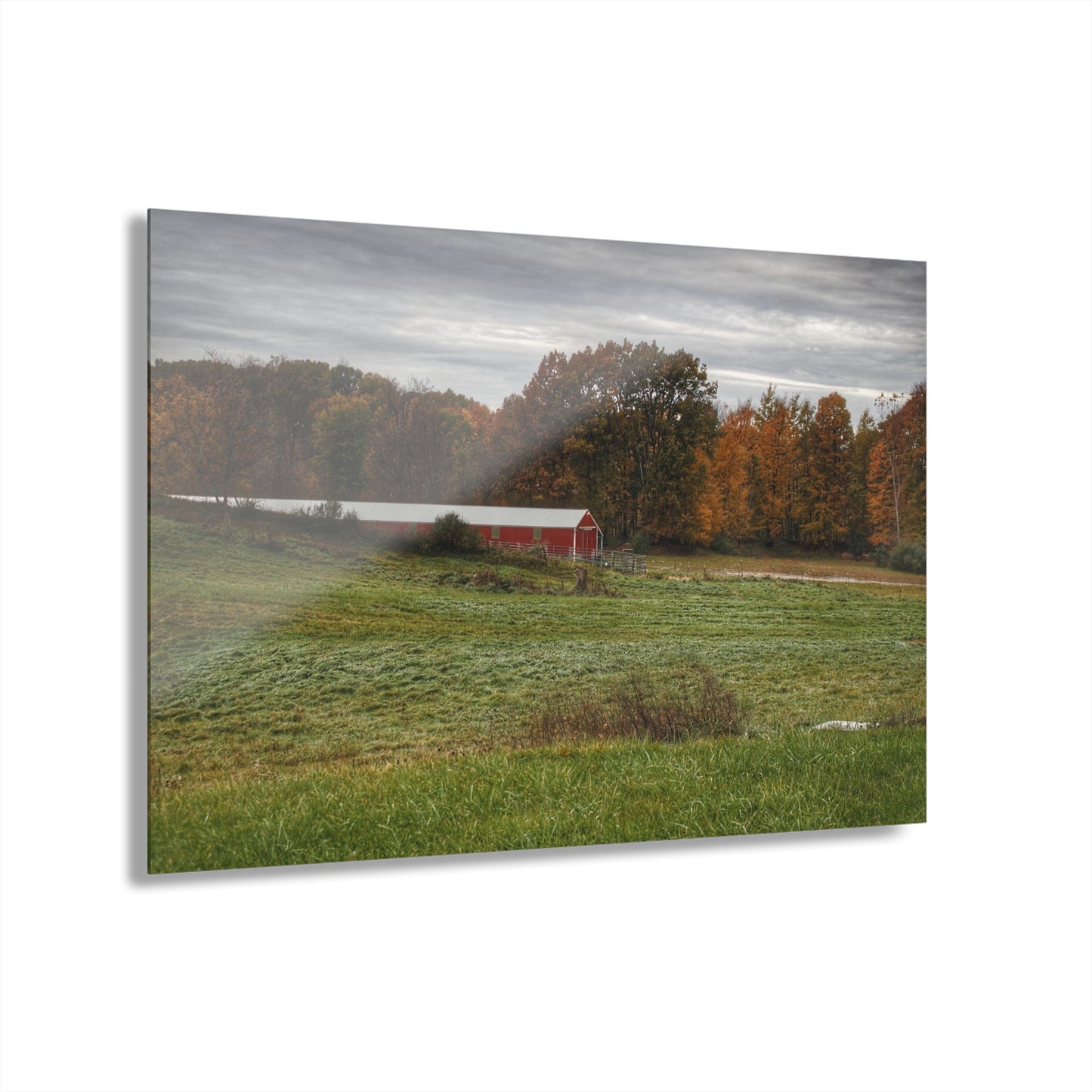 U R There Photography Bronson Lake Hidden Red I Rustic Farmhouse Acrylic Wall Print