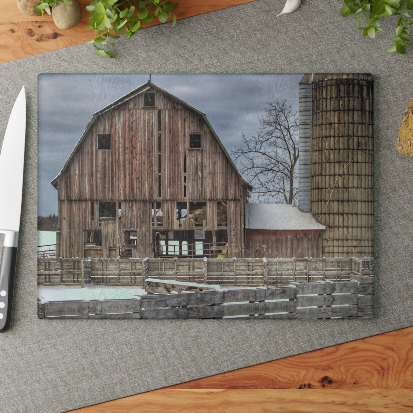 Barn Boutique Rustic Tempered-Glass Cutting Board| Old Marathon