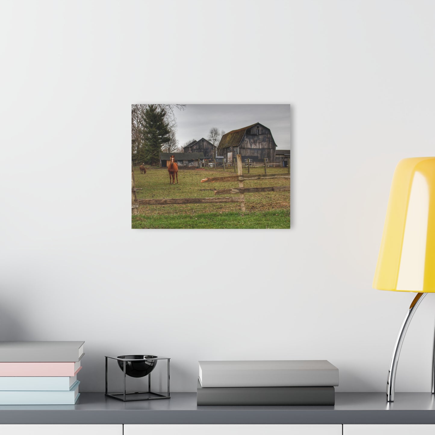 U R There Photography South Summers Road Old Grey and Caramel II Rustic Farmhouse Acrylic Wall Print