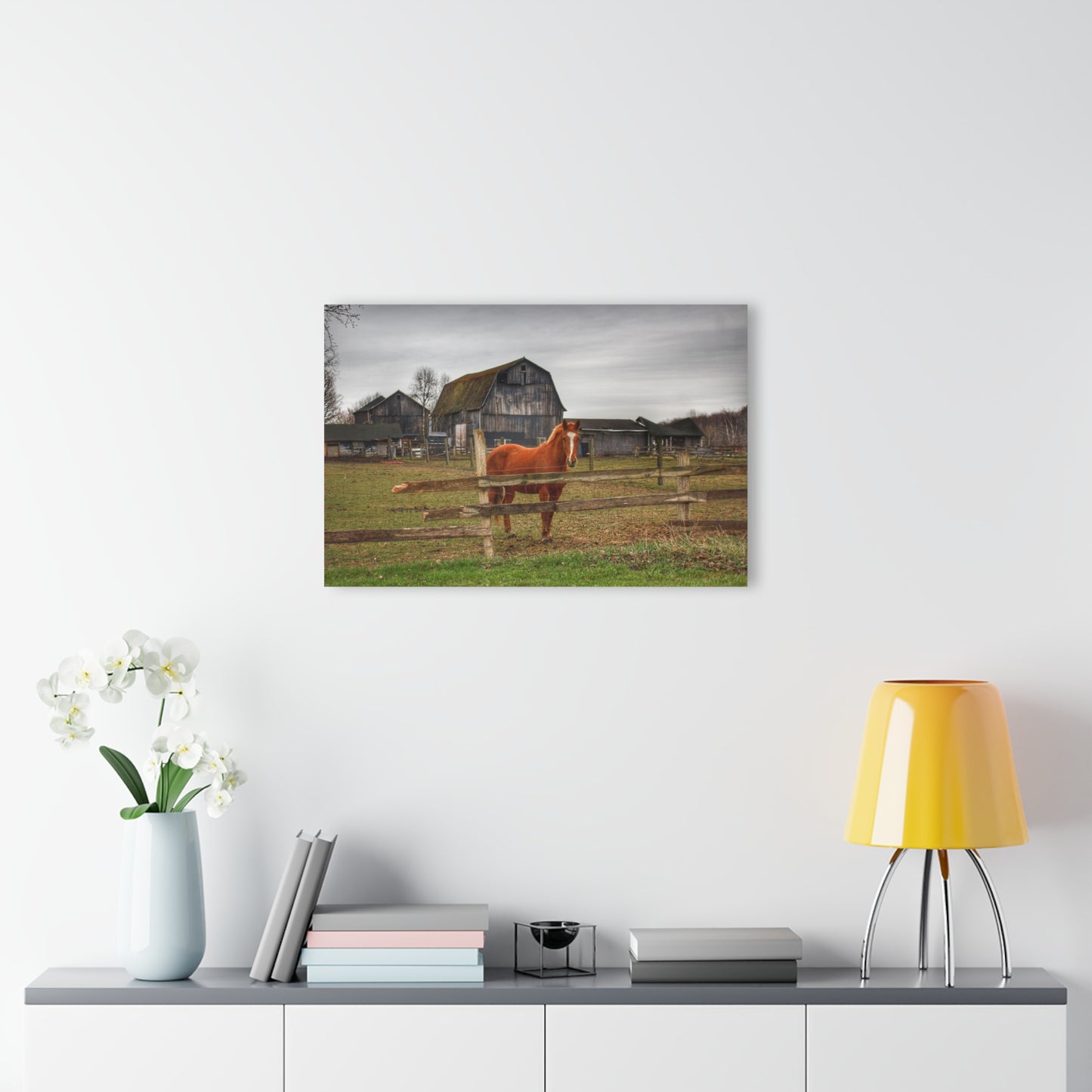 U R There Photography South Summers Road Old Grey and Caramel IV Rustic Farmhouse Acrylic Wall Print