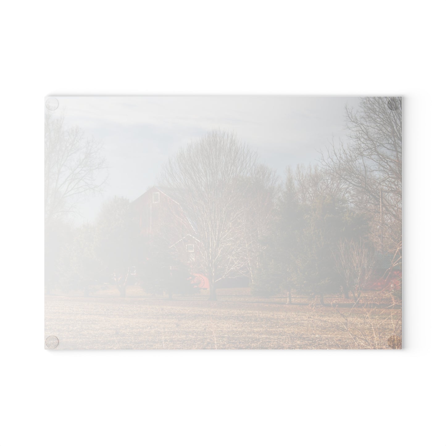 U R There Photography Irish Road Hidden Red Rustic Farmhouse Tempered-Glass Cutting Board
