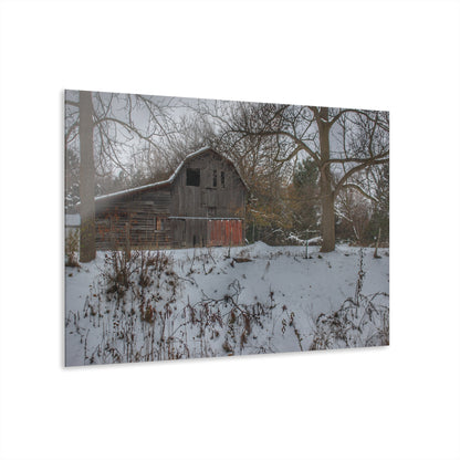 U R There Photography Hayes Road Grey in Winter II Rustic Farmhouse Acrylic Wall Print
