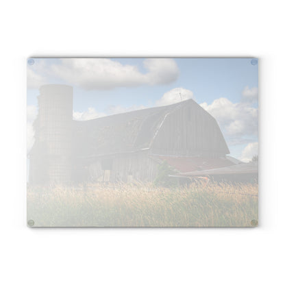 U R There Photography Millington Forgotten Grey Rustic Farmhouse Tempered-Glass Cutting Board