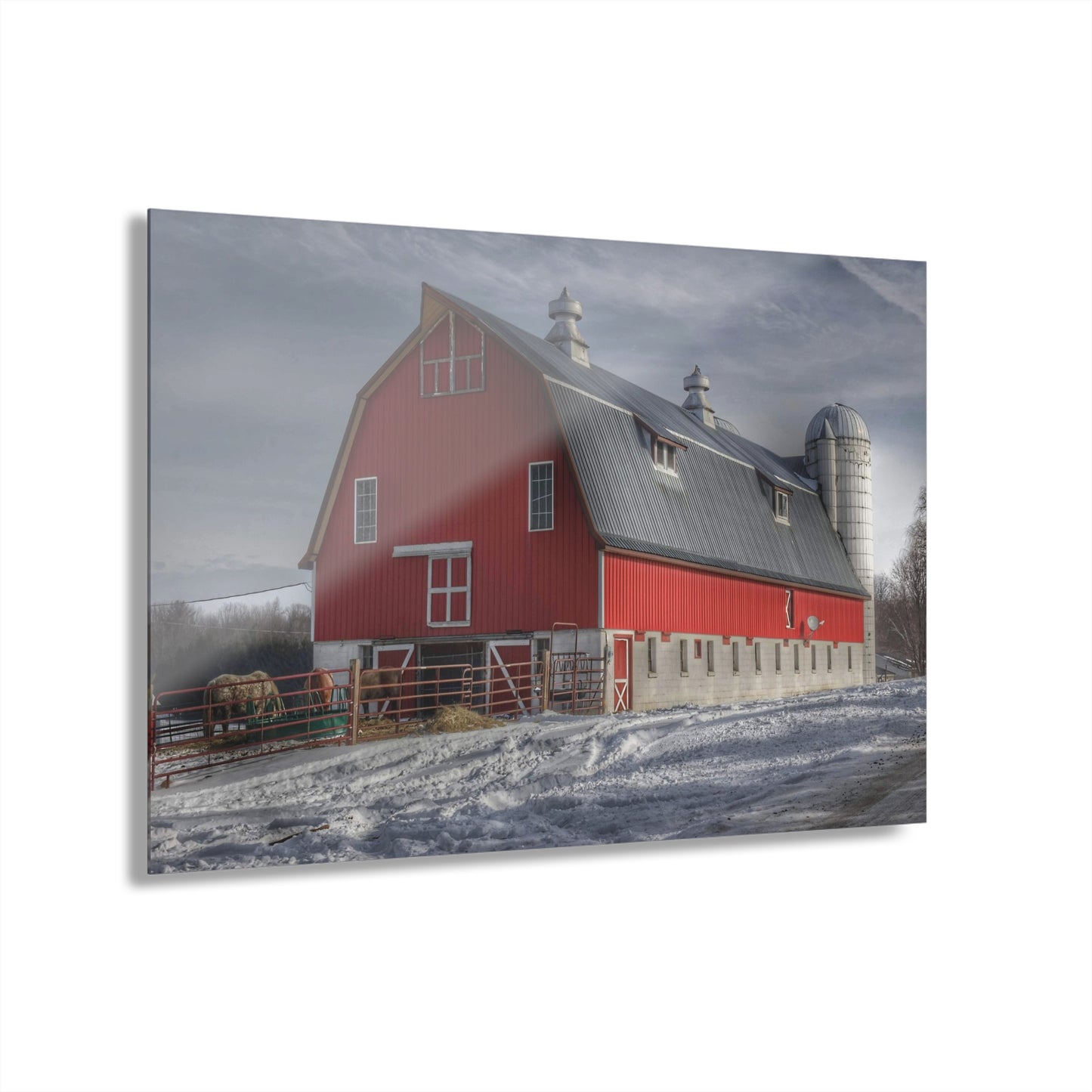 U R There Photography Casey Road Red Rustic Farmhouse Acrylic Wall Print