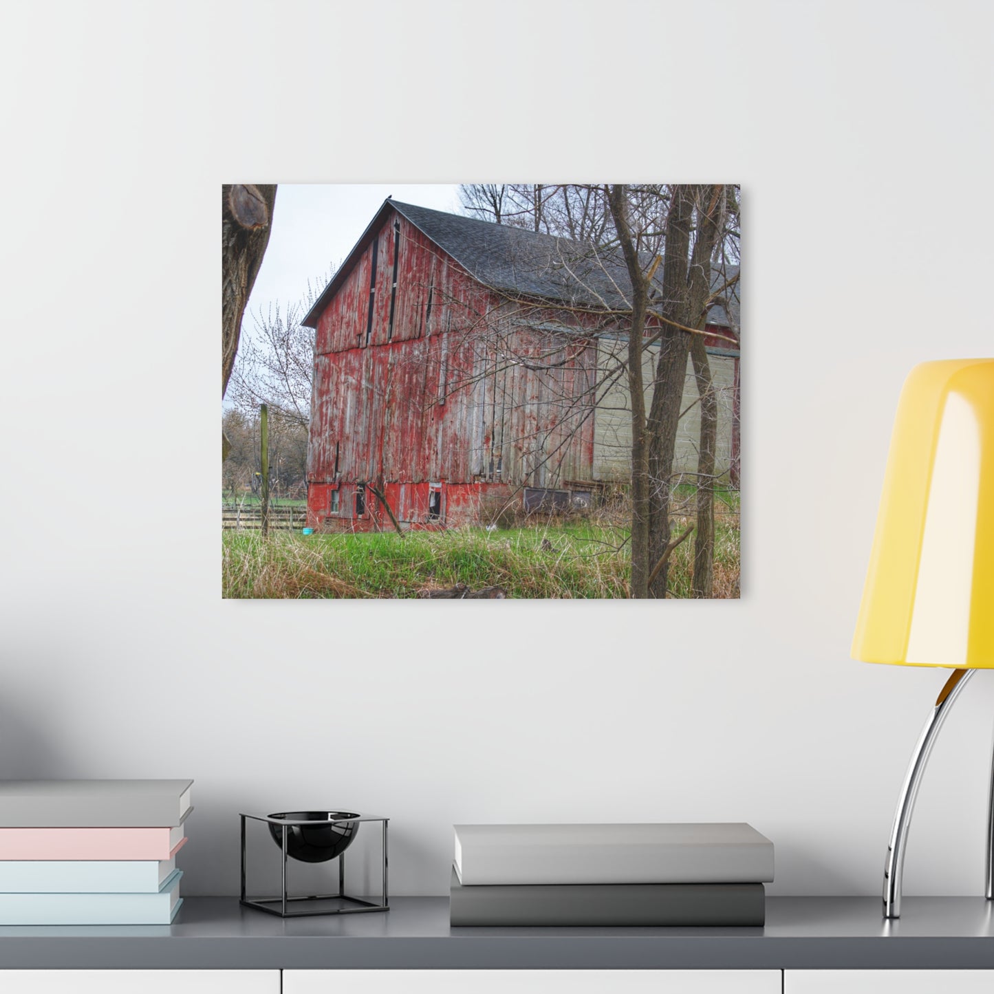 U R There Photography Lake George Red I Rustic Farmhouse Acrylic Wall Print