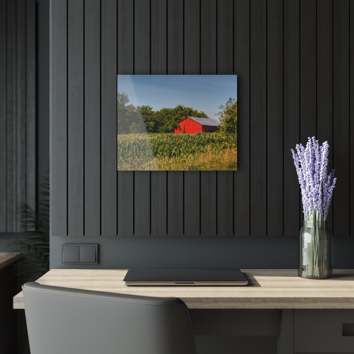 U R There Photography Willard Road Red II Rustic Farmhouse Acrylic Wall Print