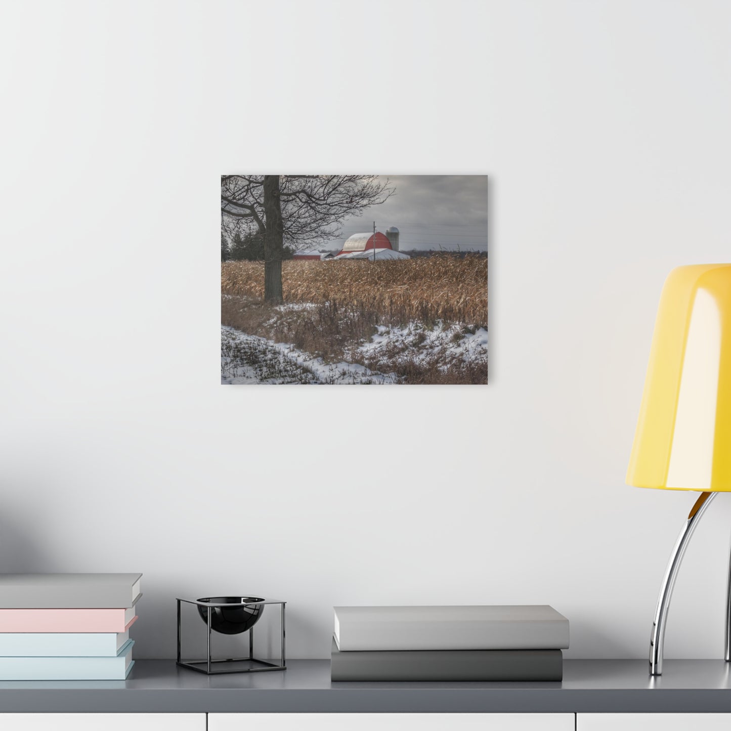 U R There Photography Edward Road Red Rustic Farmhouse Acrylic Wall Print