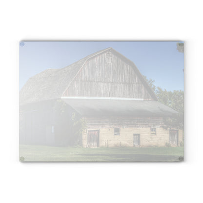U R There Photography Snover Old Grey Rustic Farmhouse Tempered-Glass Cutting Board
