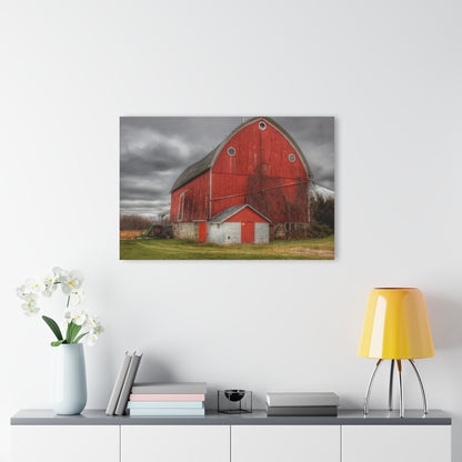 U R There Photography Slattery Road Fieldstone Red Rustic Farmhouse Acrylic Wall Print