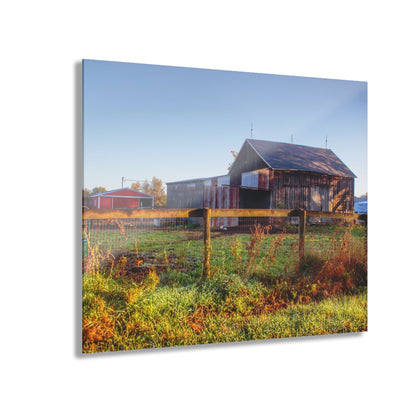 U R There Photography Hunters Creek Grey Saltbox Rustic Farmhouse Acrylic Wall Print