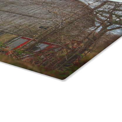 U R There Photography West Murphy Lake Road Grey Rustic Farmhouse Tempered-Glass Cutting Board