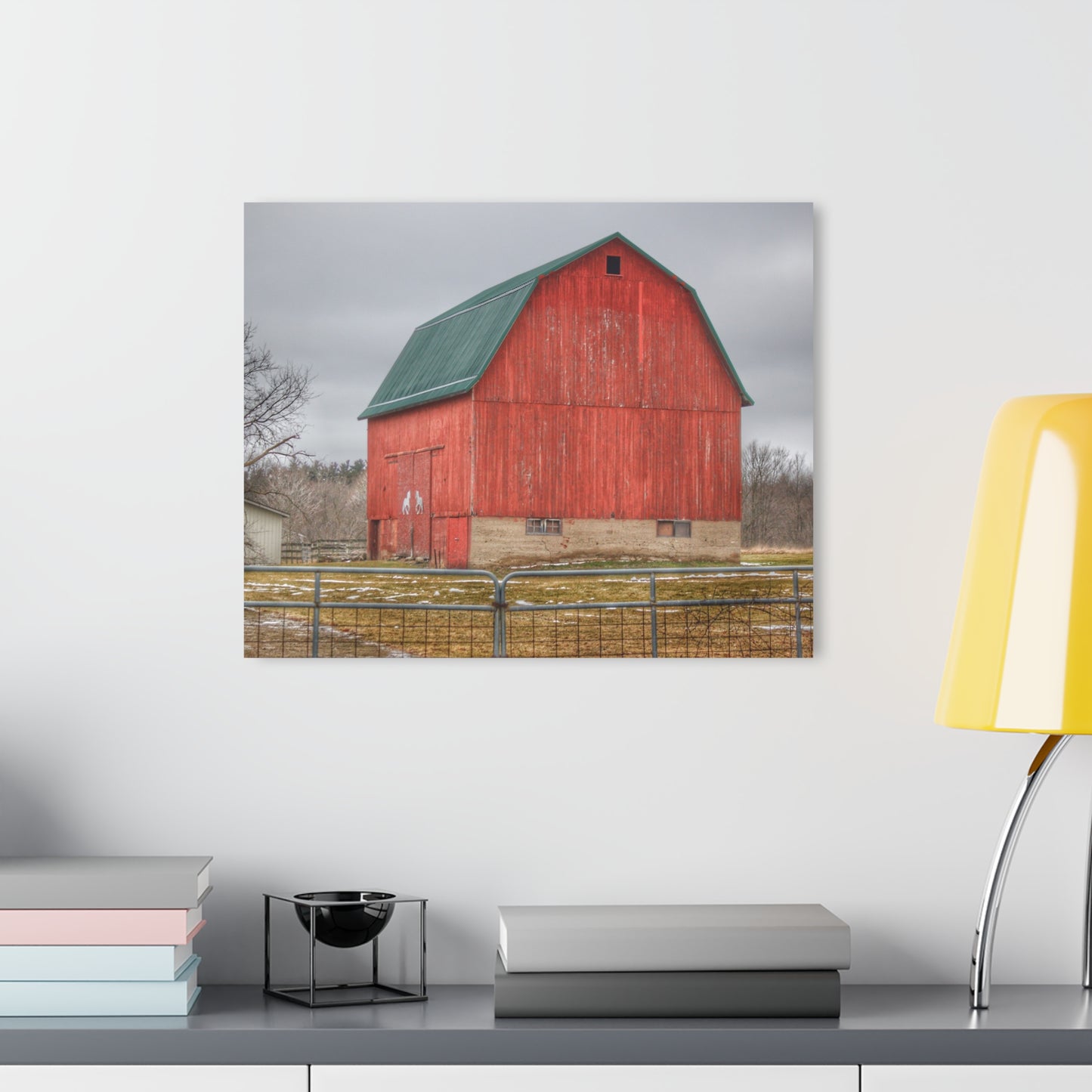 U R There Photography Lonsberry Red Rustic Farmhouse Acrylic Wall Print