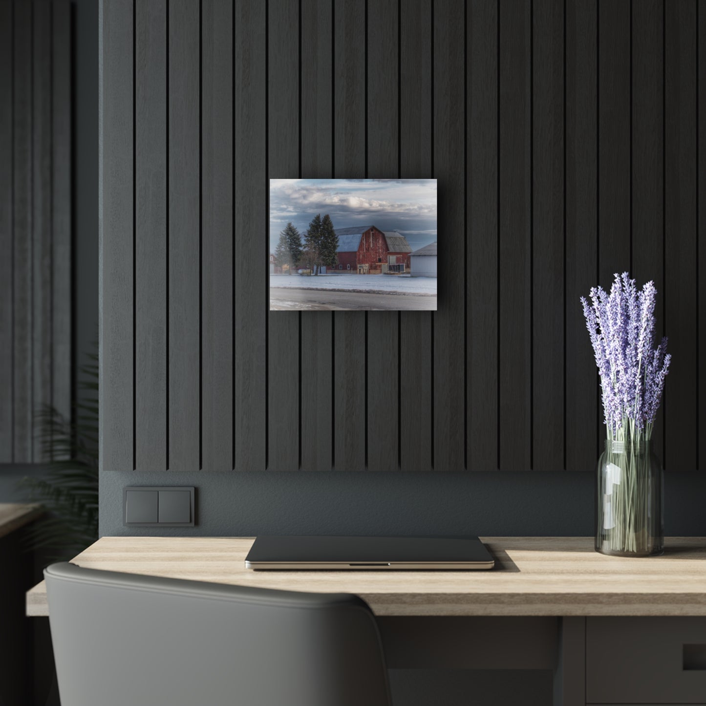 U R There Photography Glover Road Red Rustic Farmhouse Acrylic Wall Print