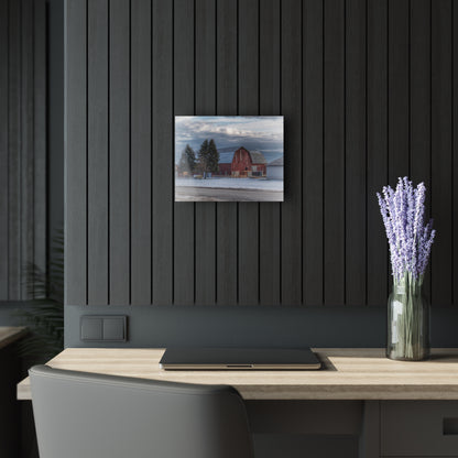 U R There Photography Glover Road Red Rustic Farmhouse Acrylic Wall Print