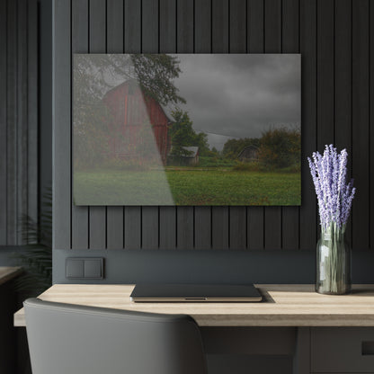 U R There Photography Columbiaville Red and Little Grey Rustic Farmhouse Acrylic Wall Print
