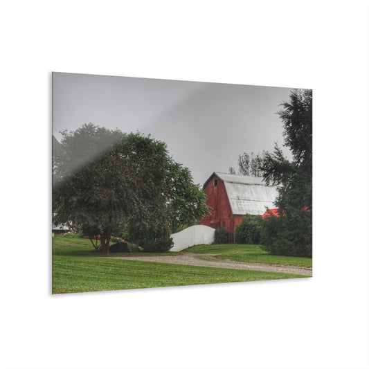 U R There Photography Bronson Lake Hidden Red II Rustic Farmhouse Acrylic Wall Print
